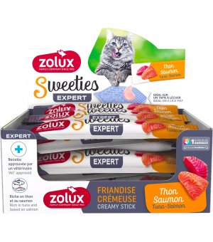 Zolux SWEETIES kremowy przysmak dla kota z tuńczykiem i łososiem 14g