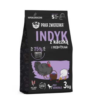 3kg - Indyk z kaczką - psy dorosłe małe rasy - Paka Zwierzaka Seven`th Heaven MINI - karma sucha (uszkodzony worek)