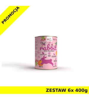 Syta Micha karma mokra dla szczeniąt CHEF Królik z Warzywami JUNIOR 6x 400g ZESTAW