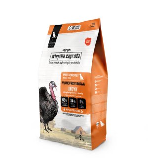 Wiejska Zagroda sucha karma Monoproteinowa dla psa - Indyk ROZM. S/M 2kg 