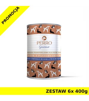 6x 400g - Dzik z pasternakiem - Perro Gourmet - karma mokra dla psa dorosłego - zestaw