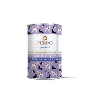 400g - Królik z Dynią - szczenięta - Perro Gourmet - karma mokra dla psa - puszka - NOWA FORMUŁA