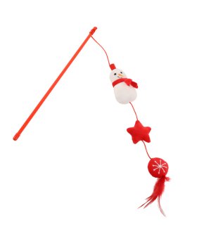 🎄🎁 BUBA Święta! Wędka z Bałwankiem - 40cm - do zabawy z kotem