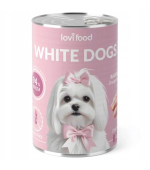 Karma mokra dla psów białych ras Lovi Food White Dog Rabbit & Turkey 400g