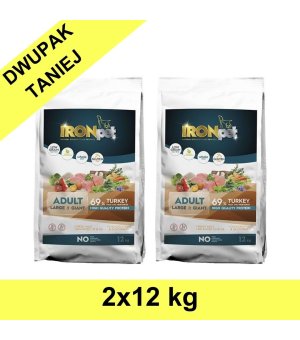 IRONpet TURKEY Large & Giant Adult Indyk 12kg x2 - taniej