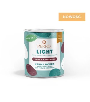 800g - Indyk z Warzywami - Perro Light - karma mokra monobiałkowa dla psa dorosłego - puszka - NOWA FORMUŁA