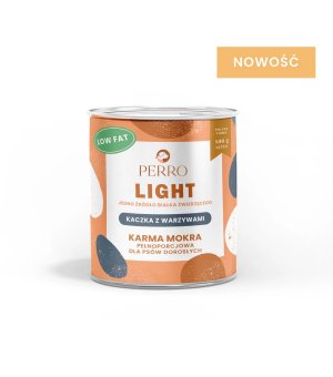 800g- Kaczka z Warzywami - Perro Light - karma mokra monobiałkowa dla psa dorosłego - puszka