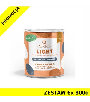 6x 800g- Kaczka z Warzywami - Perro Light - karma mokra monobiałkowa dla psa dorosłego - zestaw
