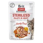 Karma mokra dla dorosłych kotów Brit Care Cat FG Sterilized Hearty Duck in gravy 85g