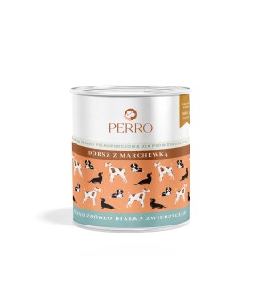800g - Dorsz z marchewką - Perro - karma mokra dla psa dorosłego - Nowa Formuła - puszka