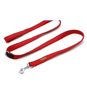 KenDog smycz przepinana handmade Monocolor Red 3cm / 2m