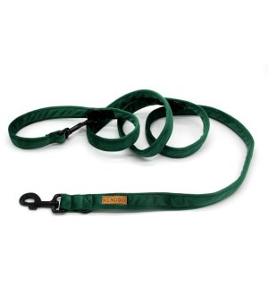 KenDog smycz przepinana handmade Velvet welur Green 2,5cm / 2m