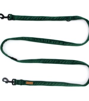 KenDog smycz przepinana handmade Velvet welur Green 2,5cm / 2m