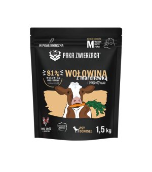 Paka Zwierzaka Karma Sucha Seven`th Heaven Wołowina z Marchewką M Adult 1,5kg