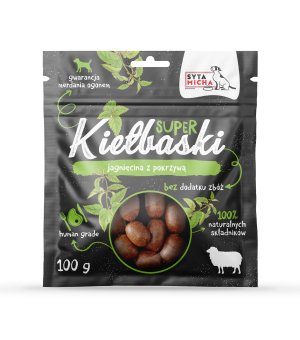 Syta Micha Super Kiełbaski z Jagnięciną i Pokrzywą 100g