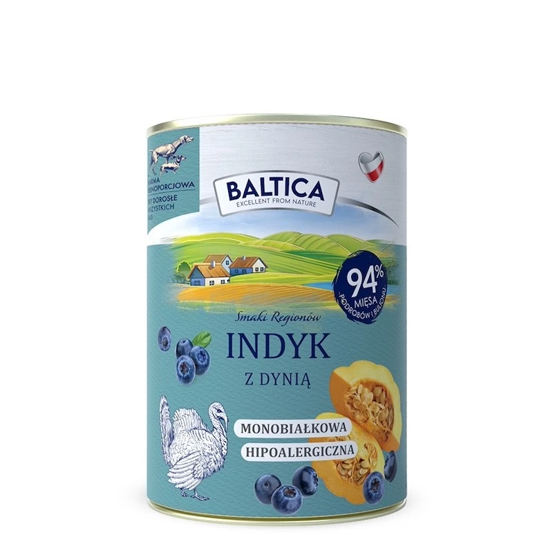 Baltica mokra karma dla psa Indyk z Dynią 400g