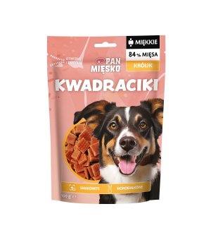 Pan Mięsko Przysmak dla psa Kwadraciki Królik 100g