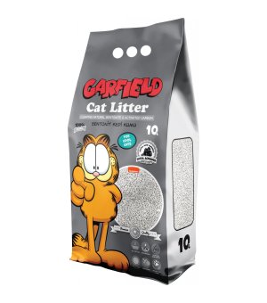 GARFIELD ŻWIREK BENTONIT DLA KOTA, Z WĘGLEM AKTYWNYM 10L - USZKODZONE OPAKOWANIE
