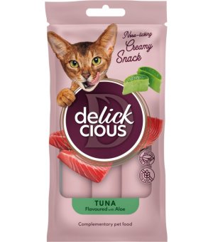 ideaPet Delickcious kremowe przysmaki dla kotów Tuńczyk z Aloesem 4x15g 