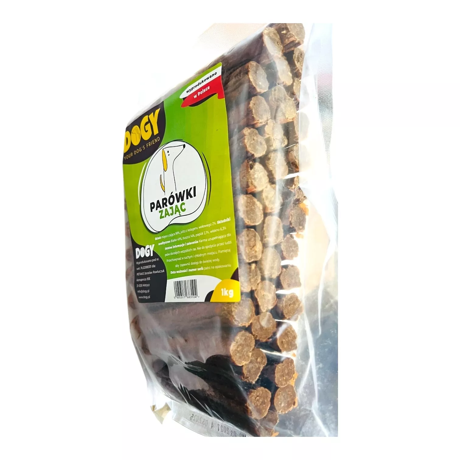 DOGY - Parówki z Zająca 1kg