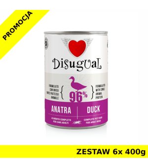 Disugual karma mokra dla psów dorosłych monobiałkowa Kaczka ZESTAW 6x 400g