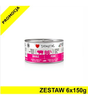 Disugual karma mokra dla psów dorosłych monobiałkowa Wieprzowina ZESTAW 6x 150g