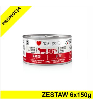 Disugual karma mokra dla psów dorosłych monobiałkowa Wołowina ZESTAW 6x 150g