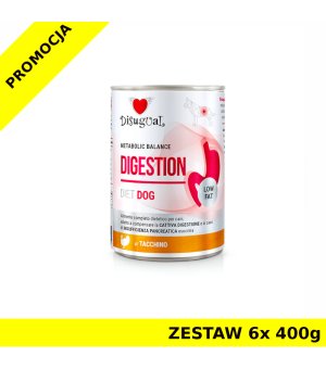 Disugual Veterinary Dog Digestion Low Fat Indyk ZESTAW 6x 400g