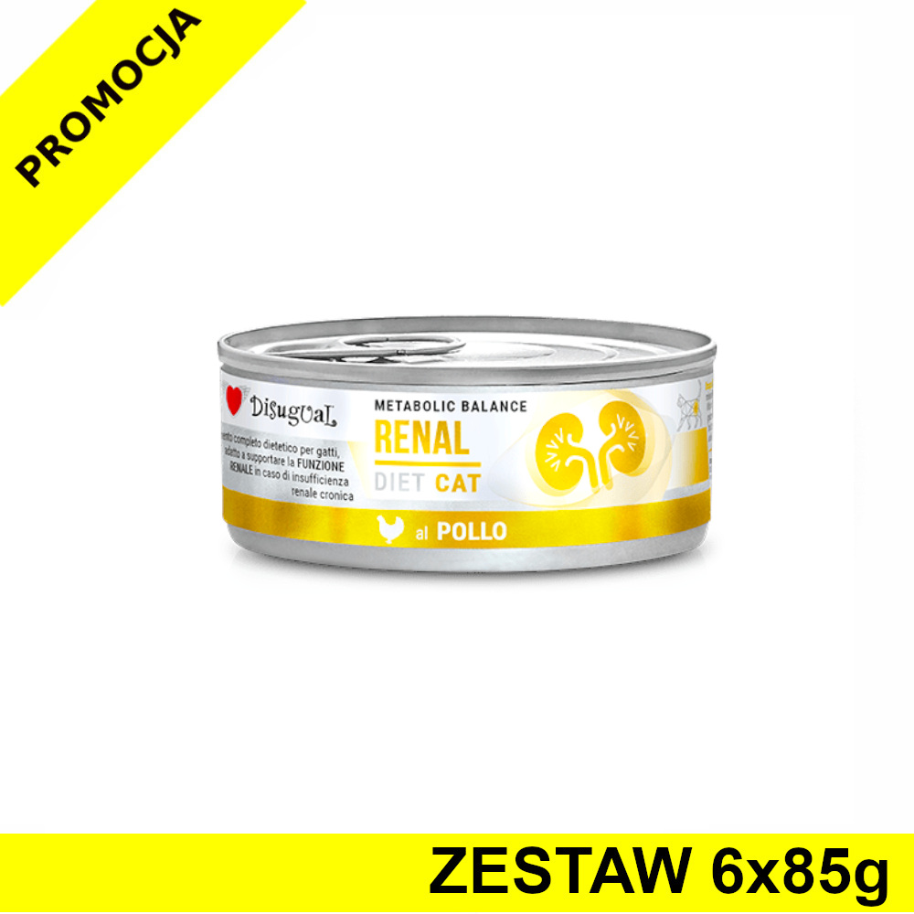 Disugual Veterinary Cat Renal Kurczak ZESTAW 6x 85g