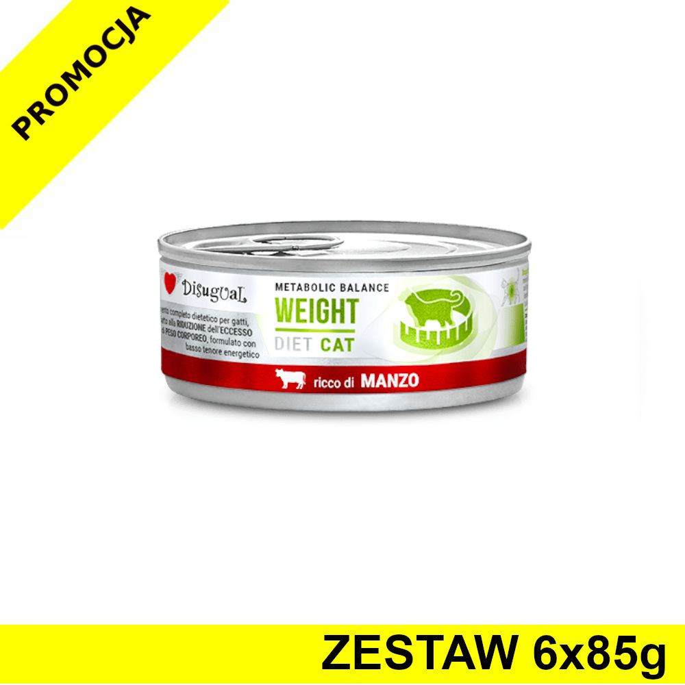 Disugual Veterinary Cat Weight Wołowina ZESTAW 6x 85g