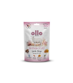 Ollo Air-Dried Skin & Coat Lamb Strips -  paski z Jagnięciny 80g
