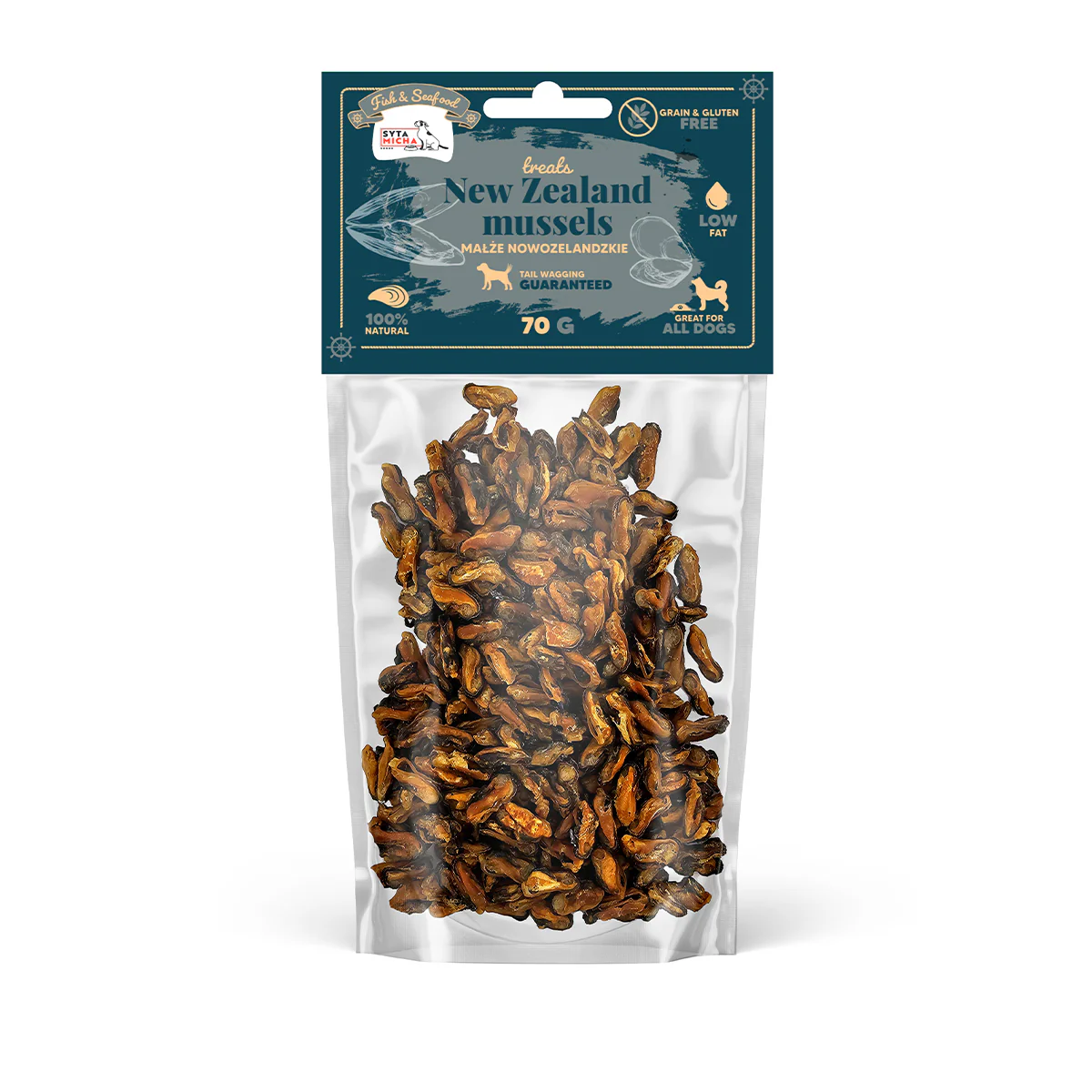 Syta Micha Fish & SeaFood Suszone Małże Nowozelandzkie 70g