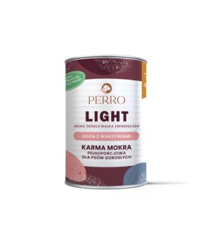 400g - Koza z Warzywami - Perro Light - karma mokra monobiałkowa dla psa dorosłego - puszka