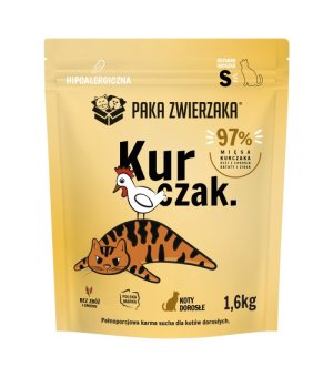 Paka Zwierzaka Kot Sucha Karma dla Dorosłych Kotów - Kurczak S 1,6kg 