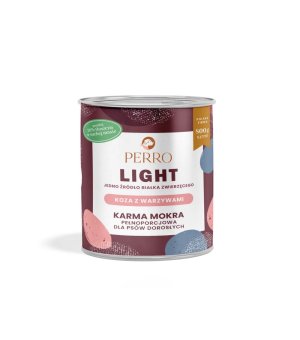 800g - Koza z Warzywami - Perro Light - karma mokra monobiałkowa dla psa dorosłego - puszka