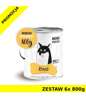 Karma Mokra Paka Zwierzaka - PEPE MONO PROTEIN Goat - Koza - ZESTAW 6x 800g