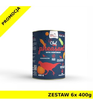 Syta Micha karma mokra dla psów dorosłych CHEF Bażant z Warzywami ZESTAW 6x 400g