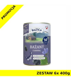 Baltica mokra karma dla psa Bażant z Sarniną ZESTAW 6x 400g