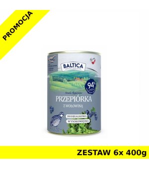 Baltica mokra karma dla psa Przepiórka z Wołowiną ZESTAW 6x 400g