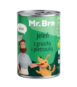 Mr. Bro karma mokra dla psów dorosłych Jeleń z Gruszką i Pietruszką 400g 