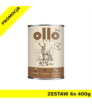Ollo Pure karma mokra dla psów dorosłych Jeleń ZESTAW 6x 400g