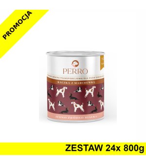 24x 800g - Kaczka z marchewką - Perro - karma mokra dla psów dorosłych - zestaw