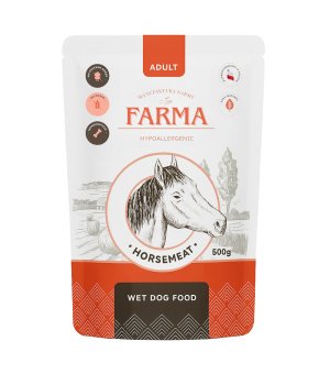 Farma karma mokra dla psów dorosłych Konina Monoproteinowa 500g saszetka