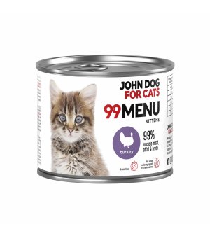 John Dog karma mokra dla kociąt 99 Menu Indyk 200g