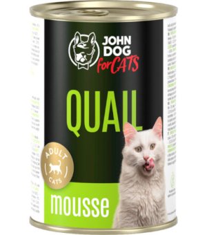 John Dog karma mokra dla kotów dorosłych MUS Przepiórka 400g