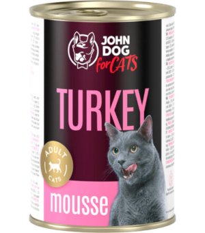 John Dog karma mokra dla kotów dorosłych MUS Indyk 400g