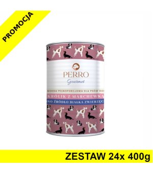 24x 400g - Królik z marchewką - Perro Gourmet - karma mokra dla psa dorosłego - NOWA FORMUŁA