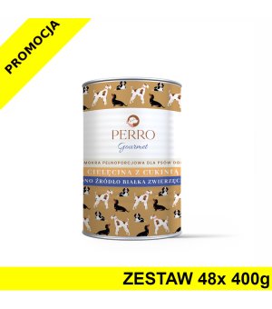 48x 400g - Cielęcina z cukinią - Perro Gourmet - karma mokra dla psa dorosłego - zestaw