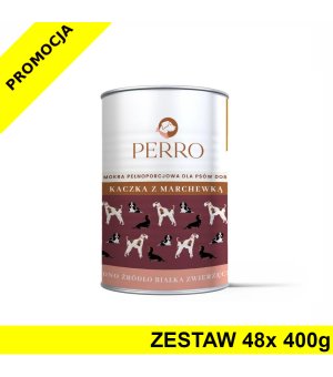 48x 400g - Kaczka z marchewką - Perro - karma mokra dla psów dorosłych - zestaw