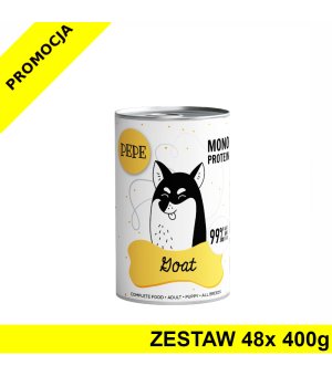 Karma Mokra Paka Zwierzaka - PEPE MONO PROTEIN Goat - koza - ZESTAW 48x 400g